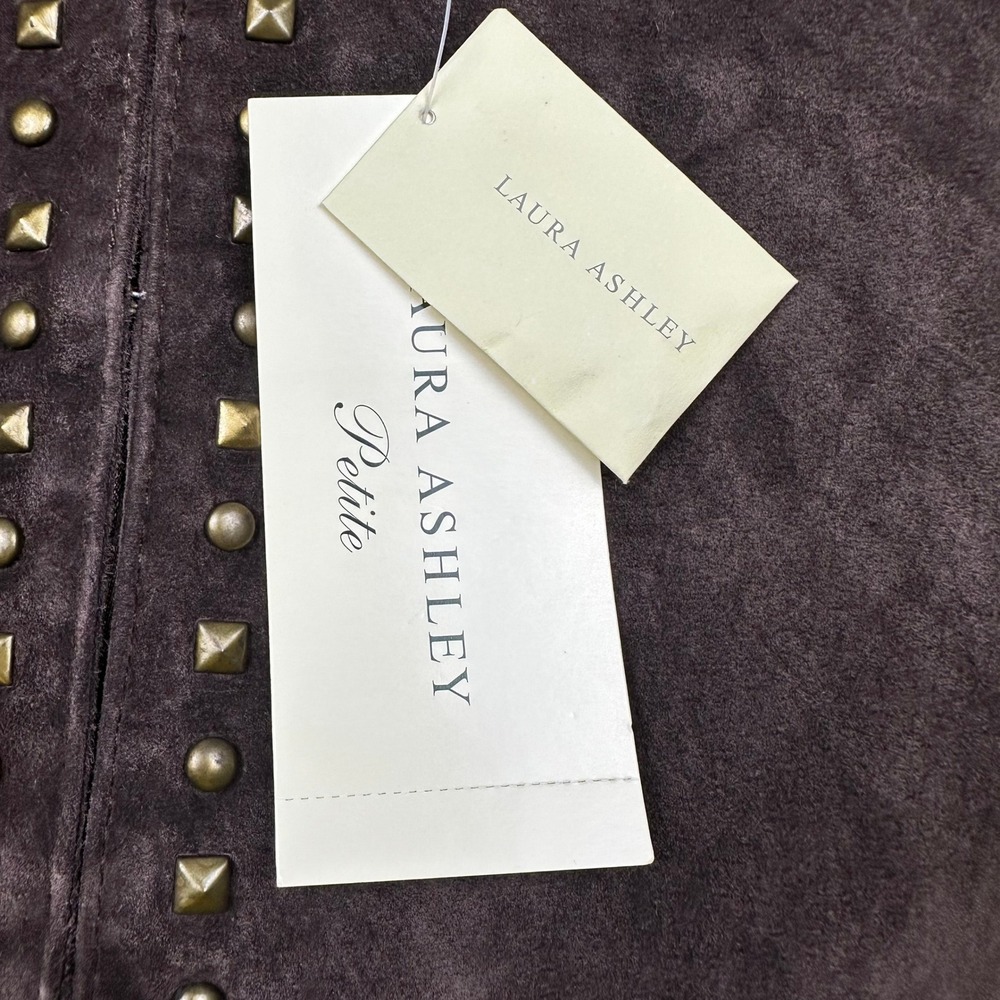 Brown Genuine Suede Studded Jacket Petite Small Statement Jacket‎ - Picture 14 of 16
